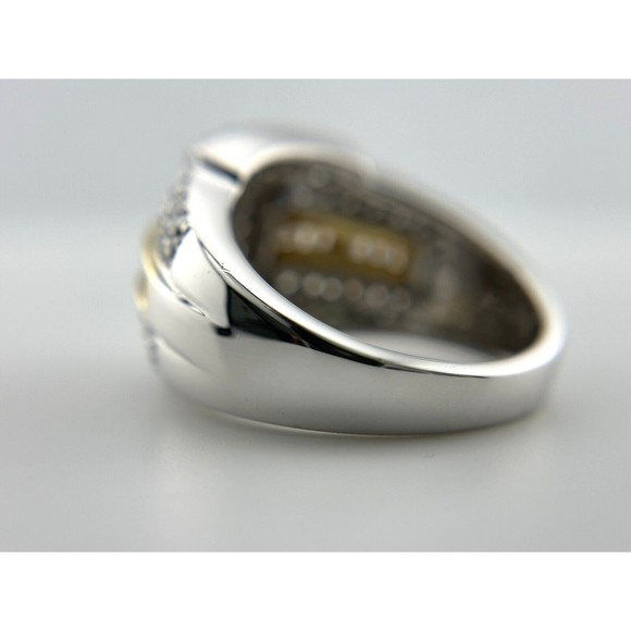 2ctw Baguette & Round Diamond Band Ring in Platinum & 18K Yellow Gold Size 9 - Picture 7 of 14